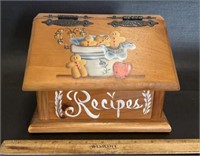 WOODEN RECIPE BOX