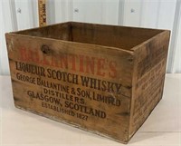 Wood Ballantine Scotch Whisky crate