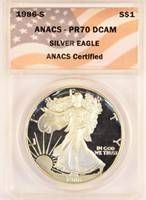 Certified Perfect Proof 1986 Silver Eagle.