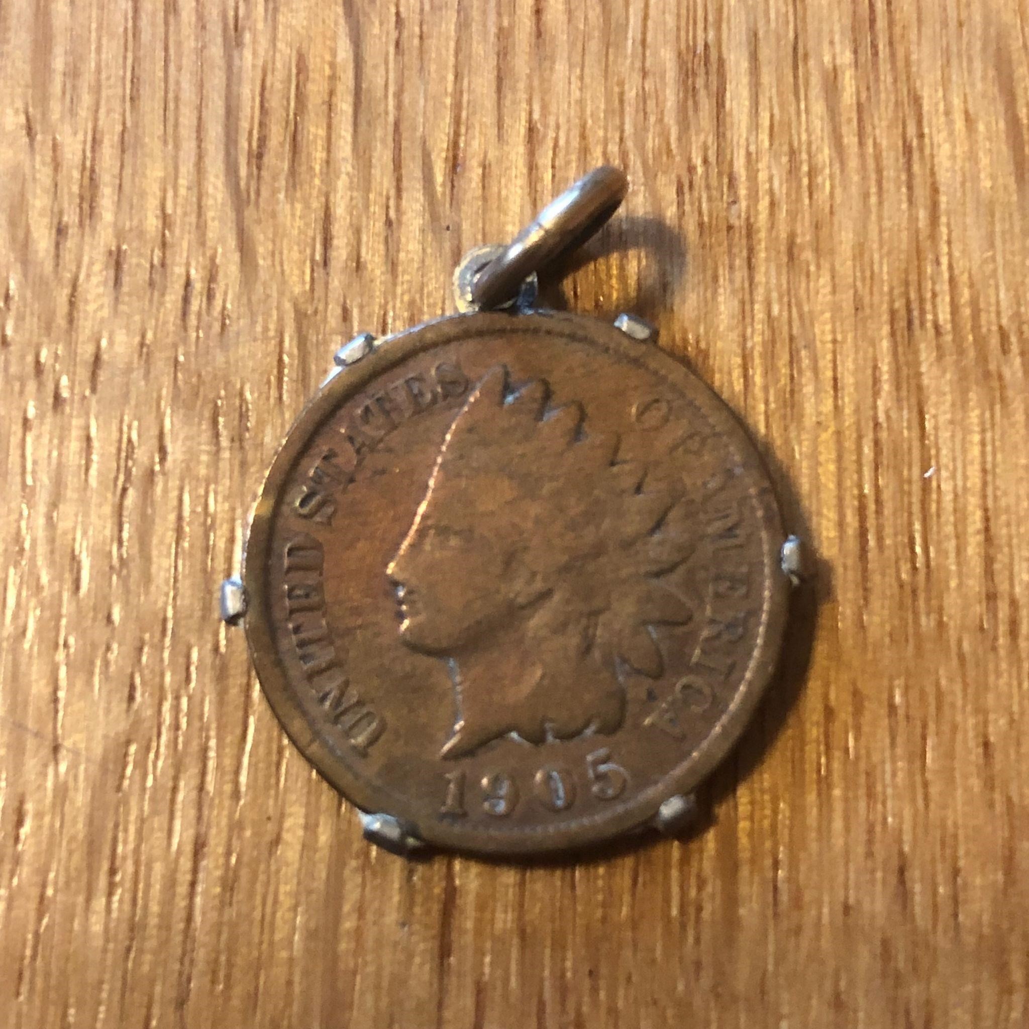 1905 Indian Head Penny Coin Pendant