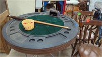 VINTAGE BUMPER POOL/POKER TABLE WITH 2 POOL