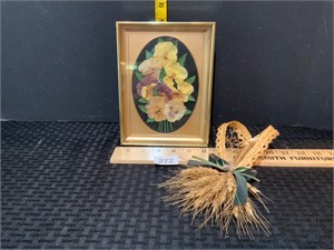 Real Framed Pansy's George Fell & Wheat Weaving