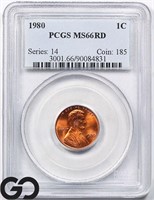 1980 Lincoln Memorial Cent, PCGS MS66 RD