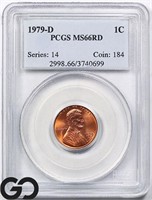 1979-D Lincoln Memorial Cent, PCGS MS66 RD