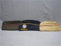 Lot of 3 Vintage U.S Military Caps
