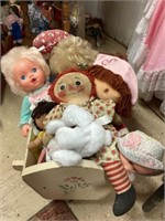 Doll crib with dolls