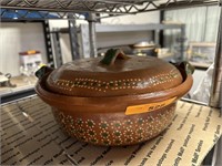 CAZUELA LIDDED MEXICAN POTTERY DISH