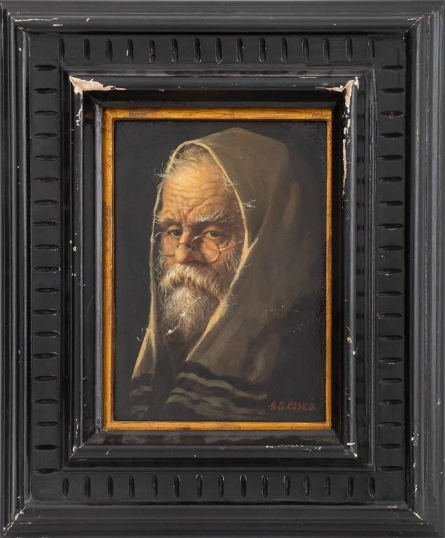 Maximillian Rasko Elderly Gentleman Oil on Board