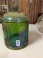 Carnival glass jar