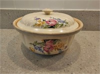 Crown ovenware flower pattern serving bowl