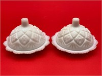 Westmoreland Milkglass Covered Cheese Dishes