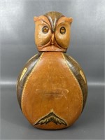 Mid-Century Italian Leather Wrapped Owl Decanter