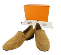 HERMES Brown Suede Shoes