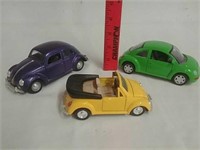 3 VW Bug model cars