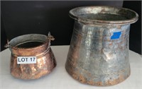 (2) Turkish Copper Pots