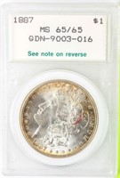 Coin 1887  Morgan Silver Dollar NCI MS65