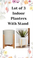 Lot of 3 Indoor Planters With Stand