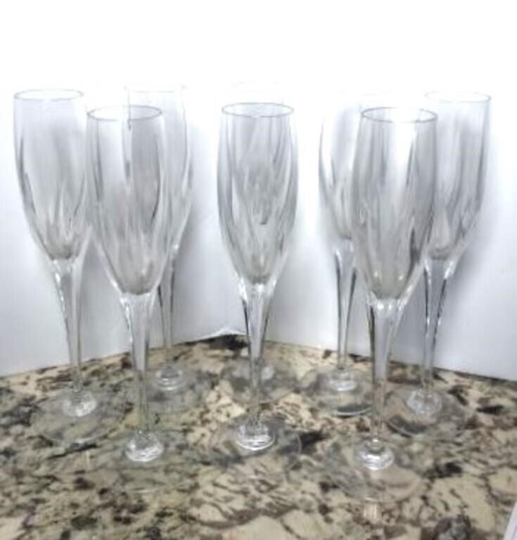 Frosted Crystal Champagne Flutes