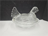 Vintage Glass Hen on a Nest