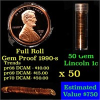 Gem Proof Lincoln 1c roll, 1991-s 50 pcs