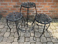 Four Outdoor Metal Patio Plant Stands