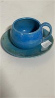 Shearwater Turquoise Cup & Saucer Jim Anderson