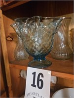 Blue Glass Vase & Misc. Vases