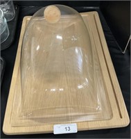 Wooden Cheese Board w/ Dome Cover.