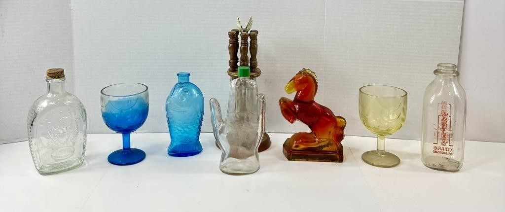 Vintage Bottles and Glassware