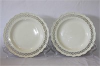 Pair of Porcelain Cream Ware Plates,