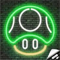 Gaming Neon Sign  Mushroom  Game Room (Green)