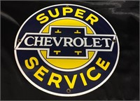 METAL CHEVROLET SIGN /  APPROX:  12" ACROSS