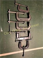 (5) “C” Clamps, (3) are Craftsman
