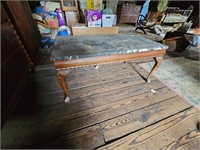 Marble top clawfoot coffee table