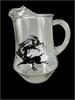 MCM running gazelles water pitcher with ice lip