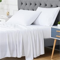 4pc CAROMIO Bamboo Sheets Set King Size,16" Deep