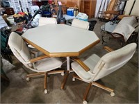 Dining room table 48x30x36 with 4 chairs and leaf