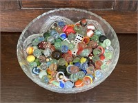 Assorted Old Marbles and Dice