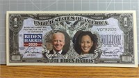 Vote Biden Harris banknote