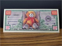 Teddy bear banknote