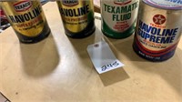 4 Texaco Oil Cans Full