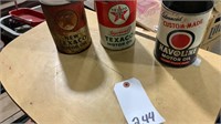 3 Texaco Empty Oil Cans