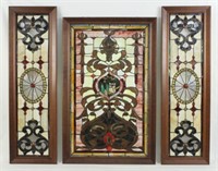 Three Panel Contemporary Stained Glass Group