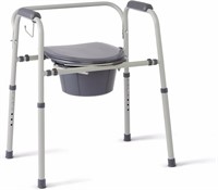 Medline 3-in-1 Steel Adjustable Bedside Commode