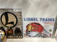 (2) Contemporary Lionel Tin Signs