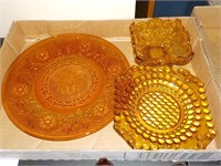 Amber plate & 2 dishes KITCHEN
