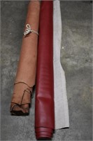 Leather Cowhide Sections, Roll Red Naugahyde