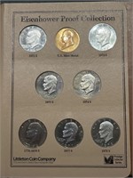 Series Of 7 Proof Ike Dollars - 2 Are Silver - In