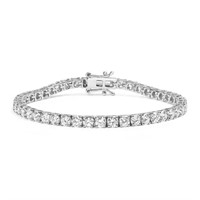 14K White Gold Round Diamond Tennis Bracelet