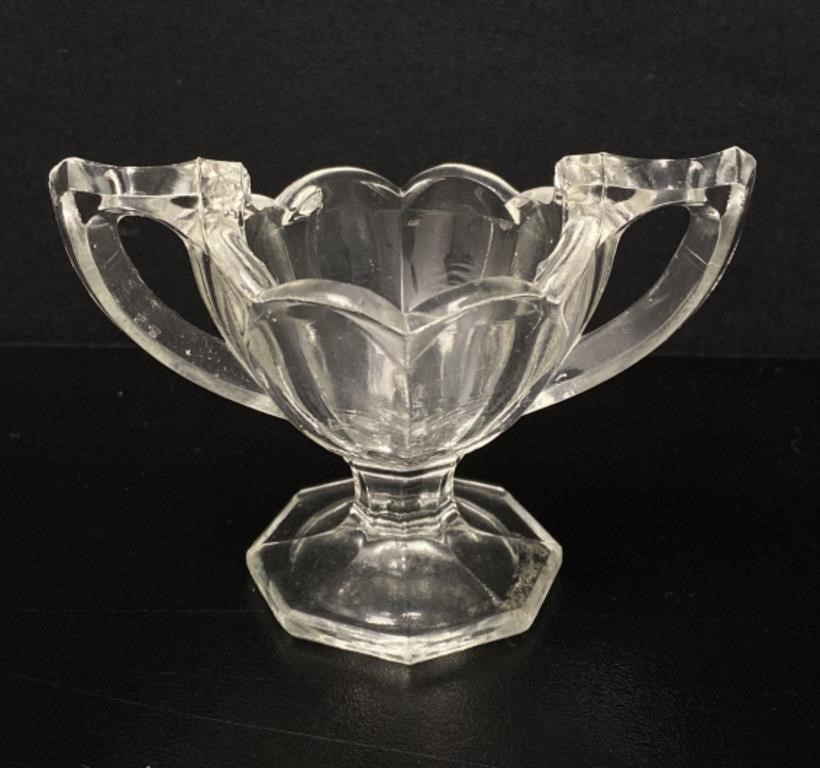 Early Plate Glass Trophy Style Bowl